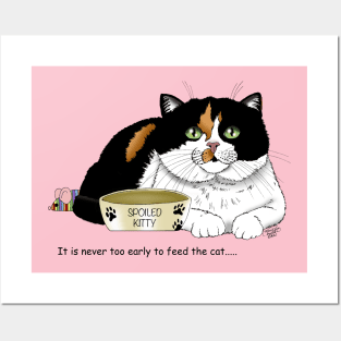 Calico Cat Food Bowl Posters and Art